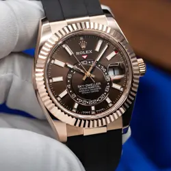 ROLEX SKY-DWELLER 42MM 18K ROSE GOLD CHOCOLATE DIAL OYSTERFLEX 336235 – 2024