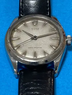 ROLEX OYSTER ANTIQUE VINTAGE SILVER DIAL HAND WINDING WRISTWATCH