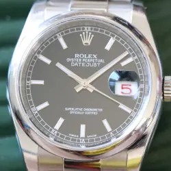 Rolex Datejust 36mm 2012 Roulette Railroad Track Smooth Bezel Oyster Bracelet