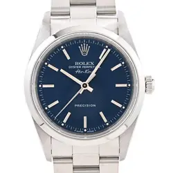 USED ROLEX AIR KING 14000 SILVER CASE: 34MM BAND: 17.5CM MEN'S WATCH #913930