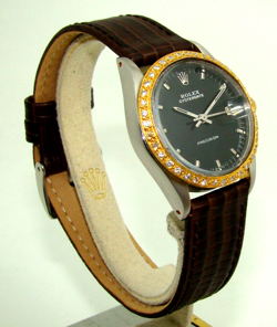 VINTAGE ROLEX 30mm MIDSIZE OYSTERDATE DIAMOND BEZEL MANUAL WIND WATCH 6466 C.'69