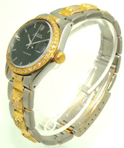 VINTAGE ROLEX 30mm MIDSIZE OYSTERDATE DIAMOND BEZEL MANUAL WIND WATCH 6466 C.'69