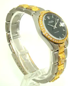VINTAGE ROLEX 30mm MIDSIZE OYSTERDATE DIAMOND BEZEL MANUAL WIND WATCH 6466 C.'69