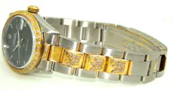 VINTAGE ROLEX 30mm MIDSIZE OYSTERDATE DIAMOND BEZEL MANUAL WIND WATCH 6466 C.'69
