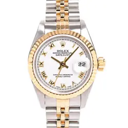 USED ROLEX DATEJUST 69173 WHITE CASE: 26MM BAND: 16.5CM LADIES WATCH #916130