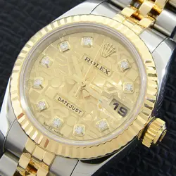 ROLEX DATEJUST 10P Diamond Y# Computer SS×YG 179143G #037