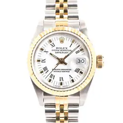 USED ROLEX DATEJUST 69173 WHITE CASE: 26MM BAND: 16.5CM LADIES WATCH #936130