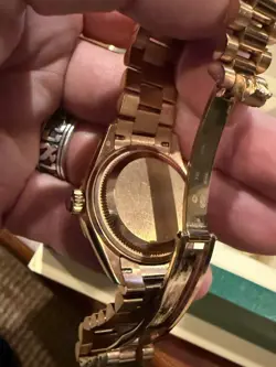 Rolex Lady Datejust President 28 Watch Everose Gold Diamonds Mother of Pearl