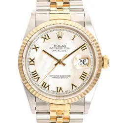 USED ROLEX DATEJUST 16233NR WHITE CASE: 36MM BAND: 18.5CM MEN'S WATCH #91230