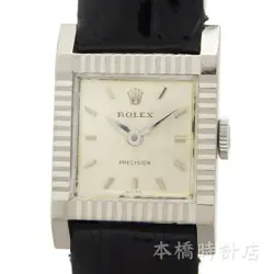 ROLEX PRECISION WOMEN S 2601 9 SILVER K18WG HAND WOUND WATCH