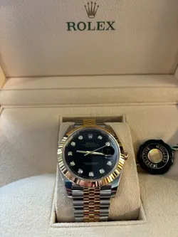 ROLEX DATEJUST 41 126333 BLACK DIAMOND DIAL TWO TONE JUBILEE