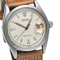 c. 1953 Red Calendar ROLEX Oyster Date Ref.6294 Antique  Watch