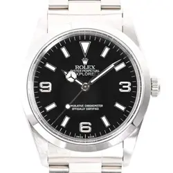 USED ROLEX EXPLORER 14270 BLACK CASE: 36MM BAND: 17.5CM MEN'S WATCH #935130