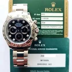 2009 ROLEX COSMOGRAPH DAYTONA 116509, 40MM, WHITE GOLD, BLACK DIAMOND, BOX & ...