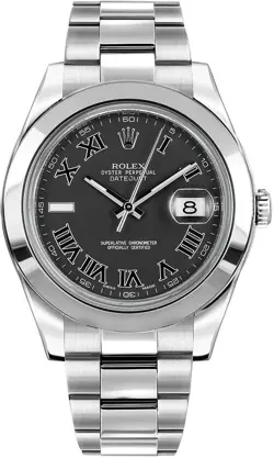 GREY DIAL BLACK