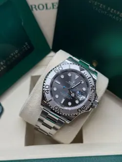 Rolex Yacht-Master 40 NEW 2025 Rhodium Slate Gray Dial Platinum Oyster Bracelet