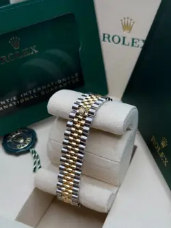Rolex Datejust 31 Rhodium Pave 6 Diamond Dial TwoTone Yellow Gold Smooth Jubilee