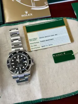 2014 Rolex Submariner 116610 40mm w/ Rolex Warranty Card/Hang Tag/Books