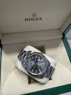ROLEX 126334 DATEJUST 41MM RHODIUM DIAL STAINLESS STEEL OYSTER