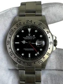 Rolex Explorer II 16570 Black Dial  40mm  ‘A’ Serial  Swiss Only Dial With Paper
