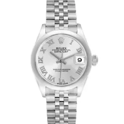 ROLEX DATEJUST 28 SILVER ROMAN DIAL STEEL LADIES WATCH 279160