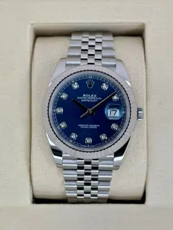 NEW 2025 ROLEX DATEJUST 41MM 126334 STAINLESS STEEL JUBILEE BLUE DIAMOND DIAL