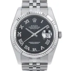 ROLEX DATEJUST 116234 BLACK SUNBEAM ROMA 5-ROW JUBILEE BRACELET Z NUMBER SEC...