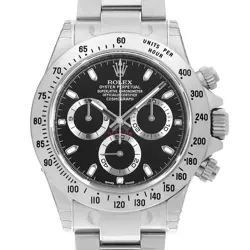 ROLEX DAYTONA 116520 BLACK MIRROR BUCKLE RANDOM NUMBER UNUSED MENS