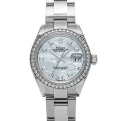 USED ROLEX LADY DATEJUST 28 279384RBR WHITE LADIES WATCH #21018