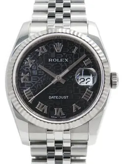 USED ROLEX DATEJUST 116234 BLACK CASE SIZE 36MM MEN'S WATCH #215418