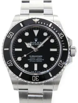 USED ROLEX SUBMARINER NON DATE 124060 BLACK CASE SIZE 41MM MEN'S WATCH #21718