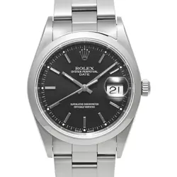 USED ROLEX OYSTER PERPETUAL 15200 BLACK MEN'S WATCH #222618