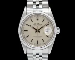 ROLEX DATEJUST SILVER STICK DIAL SS / SS