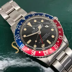 1979 ROLEX GMT MASTER 1675 MK 5 PEPSI MATTE DIAL STEEL AUTOMATIC WRISTWATCH