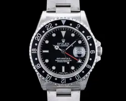 ROLEX GMT MASTER II SS BLACK BEZEL