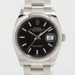 ROLEX DATEJUST 126200 SS AT BLACK DIAL OYSTER BRACELET 1 EXTRA LINK