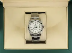 1979 ROLEX DATE 1501 WHITE ROMAN DIAL ENGINE TURNED SS OYSTER NO PAPERS 34MM