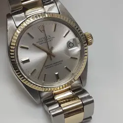 ROLEX DATEJUST MIDSIZE 31 MM TWO TONE OYSTER AUTOMATIC WATCH 6927 CIRCA 1979