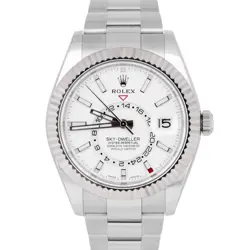 MINT 2022 PAPERS ROLEX SKY-DWELLER WHITE GOLD STEEL 42MM 326934 OYSTER WATCH BOX
