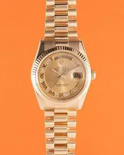 ROLEX DAY-DATE 36 YELLOW GOLD FLUTED / PRESIDENT / DIAMONDS