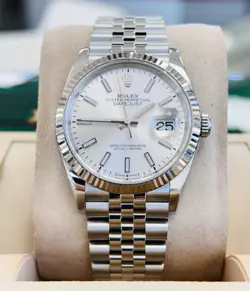 ROLEX DATEJUST 36 126234 SILVER DIAL 18K WHITE GOLD BEZEL STAINLESS JUBILEE
