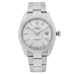 ROLEX DATEJUST 41 STEEL SILVER DIAL SMOOTH BEZEL OYSTER AUTOMATIC WATCH 126300