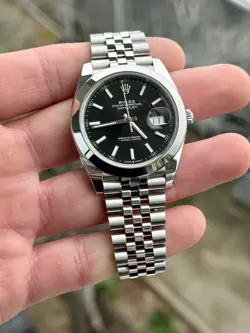 2024 ROLEX DATEJUST 126300 BLACK DIAL JUBILEE 41MM W/ BOX & PAPERS + RECEIPT!
