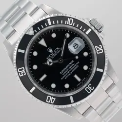 ROLEX SUBMARINER STEEL BLACK DIAL & INSERT ROTATING BEZEL OYSTER WATCH 16610