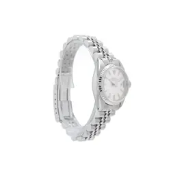 ROLEX LADIES DATE 26MM STEEL SILVER INDEX DIAL FLUTED BEZEL JUBILEE BAND 6917
