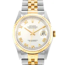 ROLEX DATEJUST 36 16233 FACTORY MOTHER OF PEARL STEEL YELLOW GOLD MENS WATCH