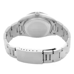 ROLEX AIR KING ENGINE TURNED BEZEL BLACK DIAL STEEL MENS WATCH 14010