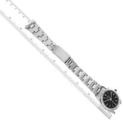 ROLEX AIR KING ENGINE TURNED BEZEL BLACK DIAL STEEL MENS WATCH 14010