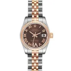 ROLEX DATEJUST STEEL ROSE GOLD DIAMOND LADIES WATCH 179171 BOX CARD