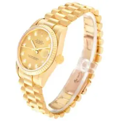 ROLEX PRESIDENT MIDSIZE YELLOW GOLD DIAMOND DIAL LADIES WATCH 68278
